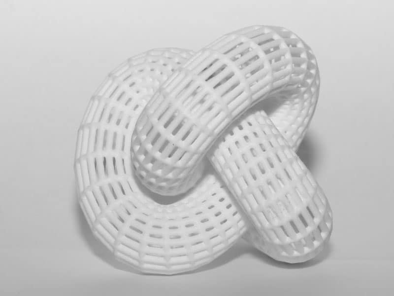 Gordischer Knoten aus dem 3D Drucker in weiss