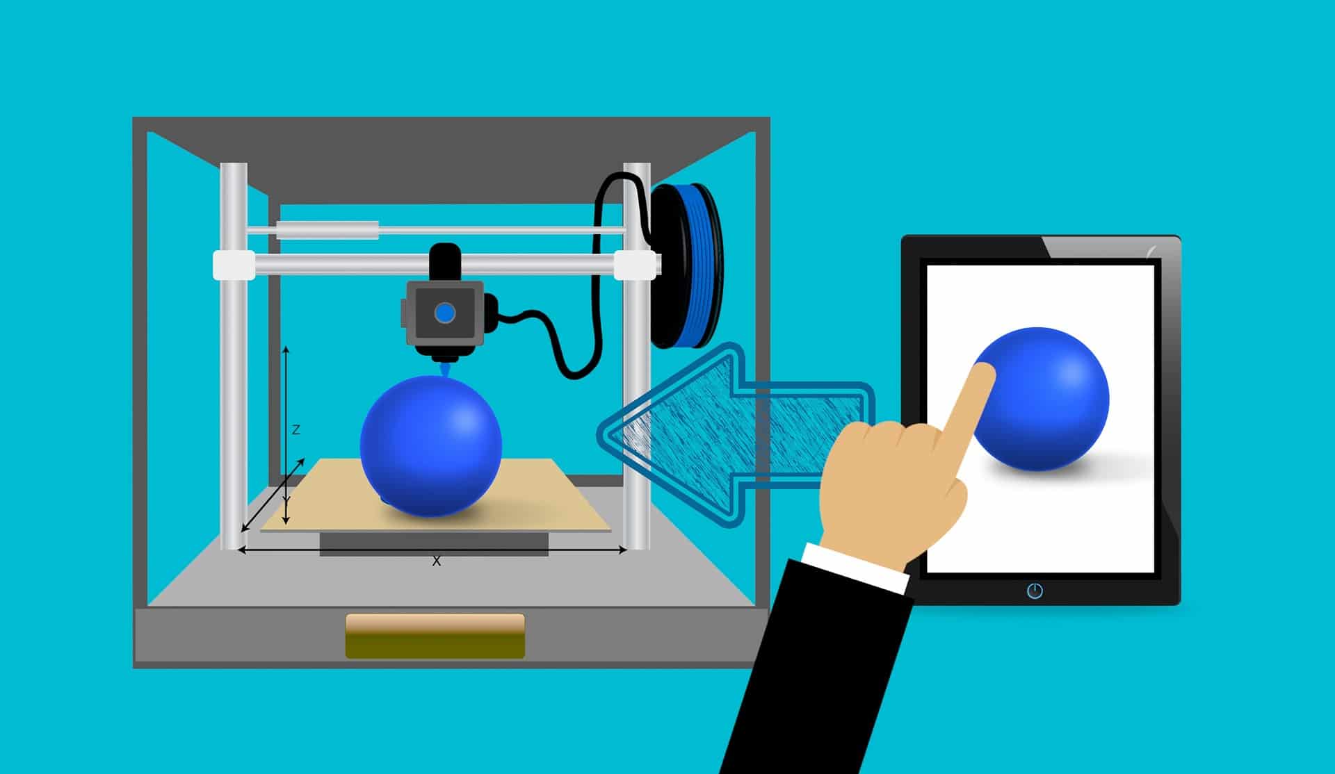 3D-Druckverfahren 3D-Drucker-Symbol-3D-Druckverfahren