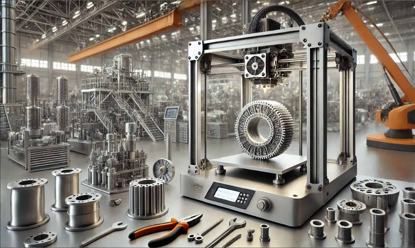 3D-Druck-Anlagenbau Futuristische Darstellung eines 3D-Druckers im Anlagenbau
