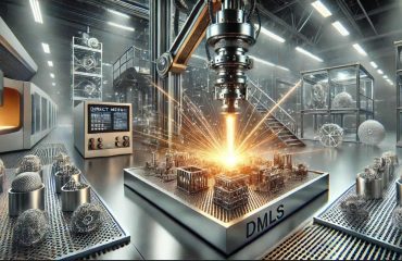 Futuristischer Szene mit DMLS-Druck in einer Fertigungshalle